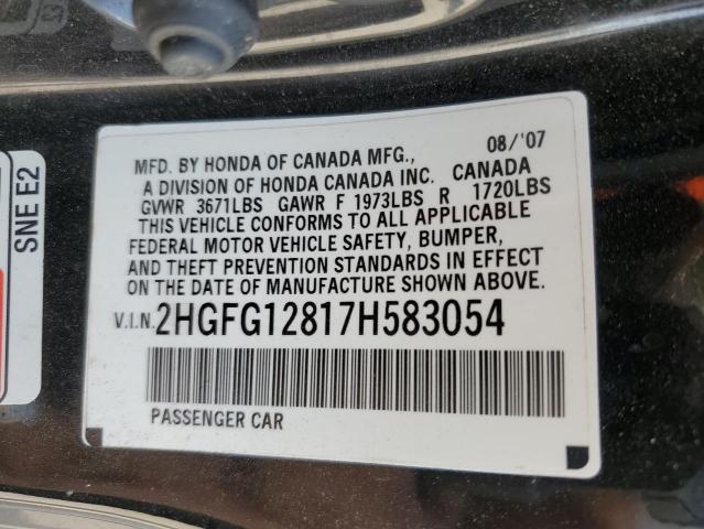 2007 Honda Civic Ex VIN: 2HGFG12817H583054 Lot: 44474104