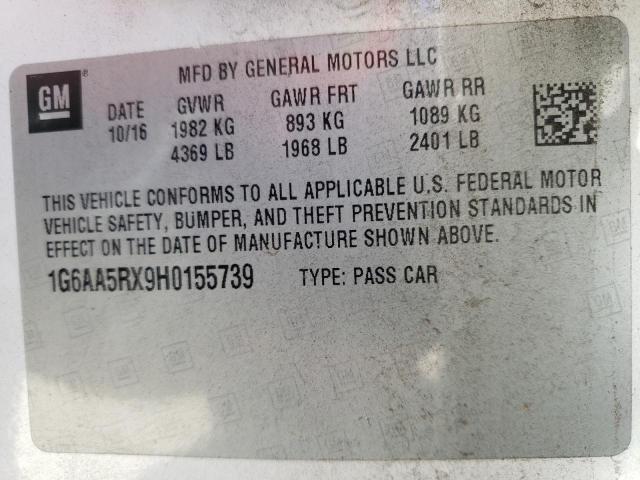 2017 CADILLAC ATS 1G6AA5RX9H0155739