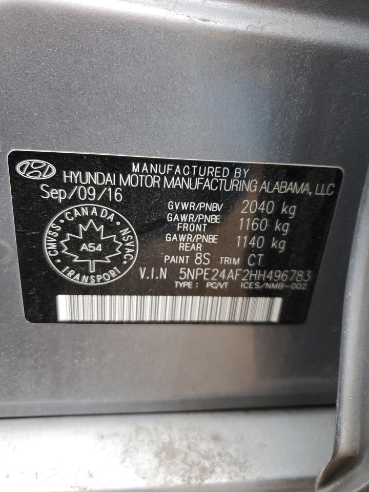 5NPE24AF2HH496783 2017 Hyundai Sonata Se