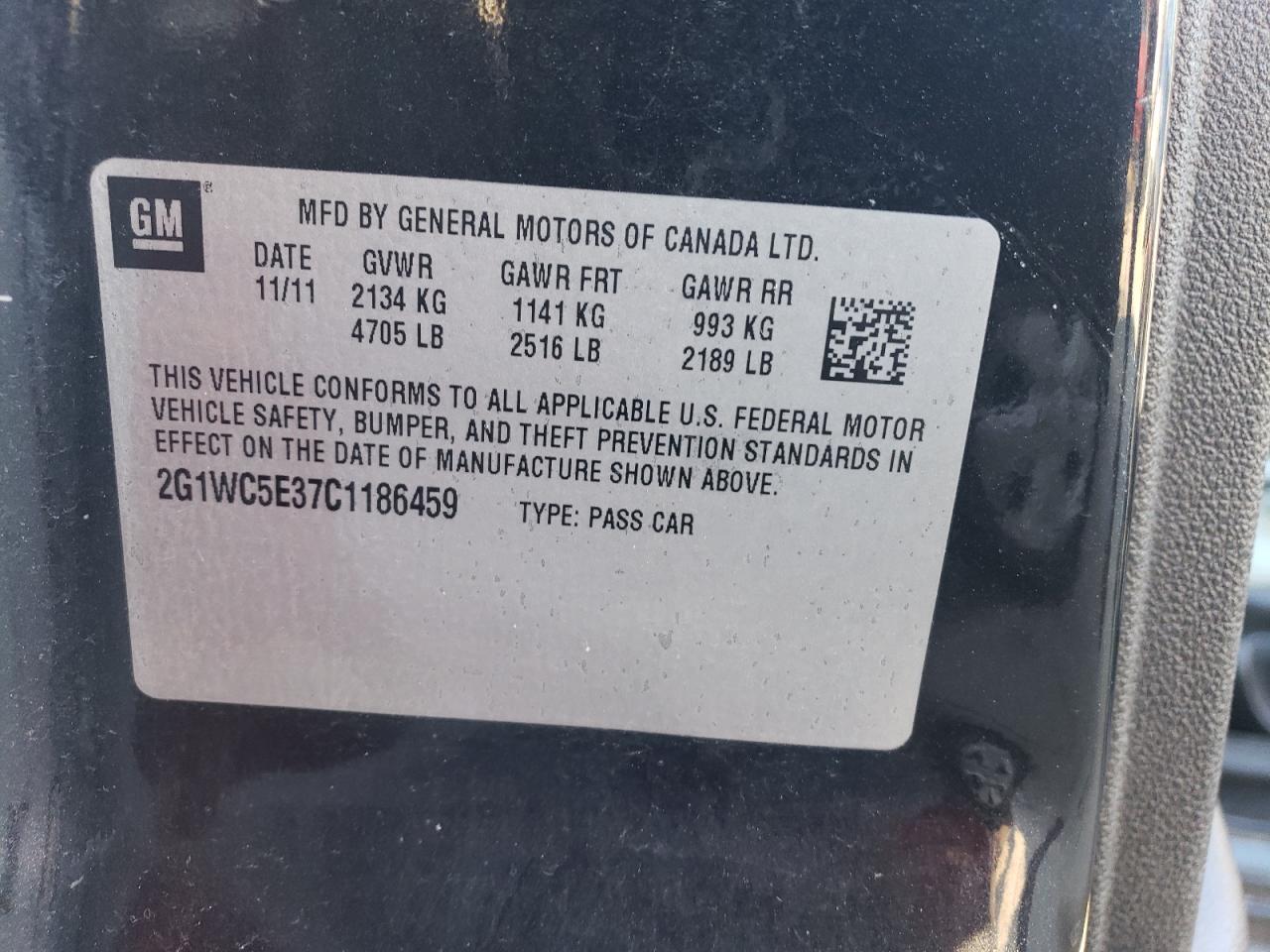 2G1WC5E37C1186459 2012 Chevrolet Impala Ltz
