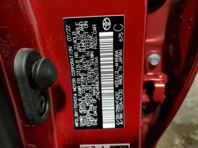 2022 TOYOTA COROLLA SE JTND4MBE9N3187066
