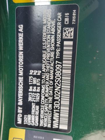 2022 MINI COOPER SE - WMW13DJ02N2S08097