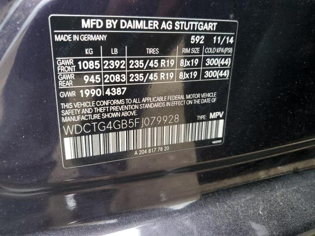 VIN WDCTG4GB5FJ079928 2015 Mercedes-Benz GLA-Class,... no.12