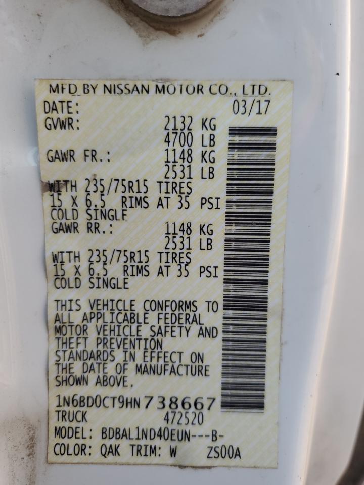 1N6BD0CT9HN738667 NISSAN FRONTIER 2017