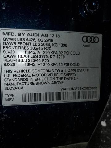 VIN WA1LHAF76KD025202 2019 Audi Q7, Premium Plus no.13