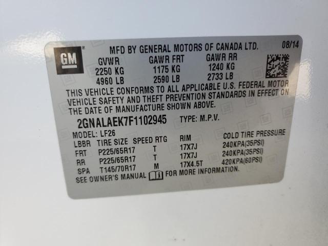 2015 CHEVROLET EQUINOX LS 2GNALAEK7F1102945