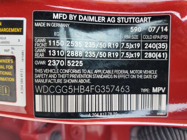 2015 MERCEDES-BENZ GLK350 - WDCGG5HB4FG357463