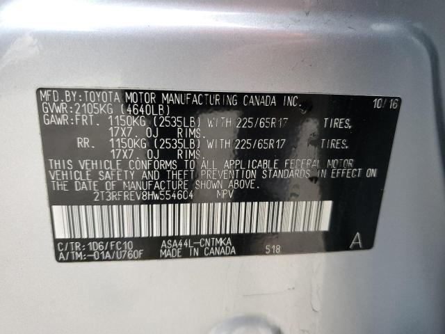 2017 TOYOTA RAV4 XLE 2T3RFREV8HW554604