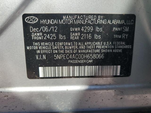 2013 Hyundai Sonata Se VIN: 5NPEC4AC0DH658066 Lot: 42463704