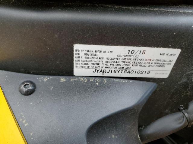 2016 YAMAHA YZFR6 C JYARJ16Y1GA010219