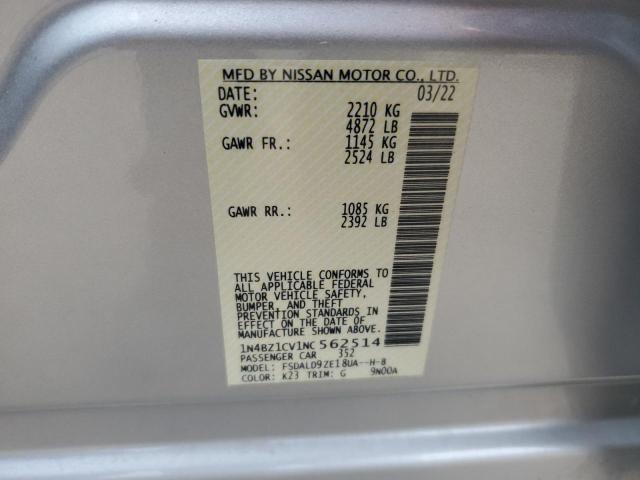2022 NISSAN LEAF SV PL - 1N4BZ1CV1NC562514