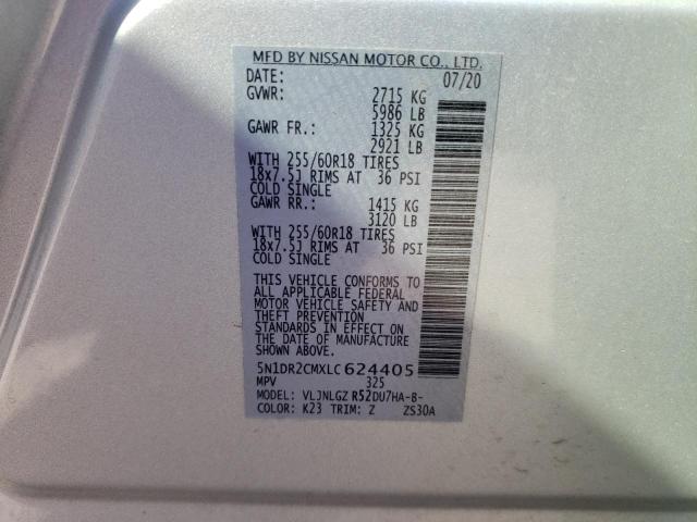 2020 NISSAN PATHFINDER 5N1DR2CMXLC624405