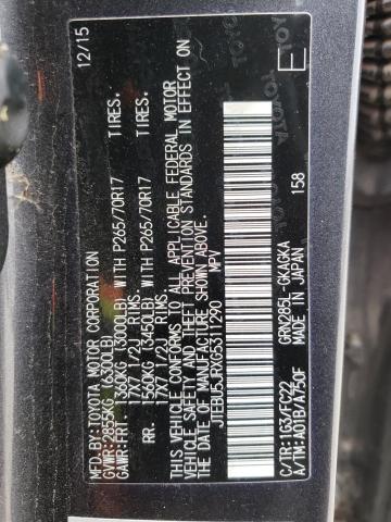2016 TOYOTA 4RUNNER SR - JTEBU5JRXG5311290