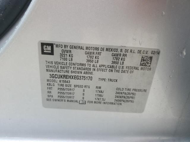 2014 Chevrolet Silverado K1500 Lt VIN: 3GCUKREHXEG375170 Lot: 41652034