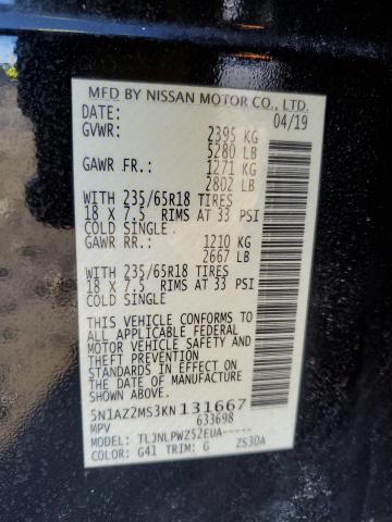2019 NISSAN MURANO S 5N1AZ2MS3KN131667