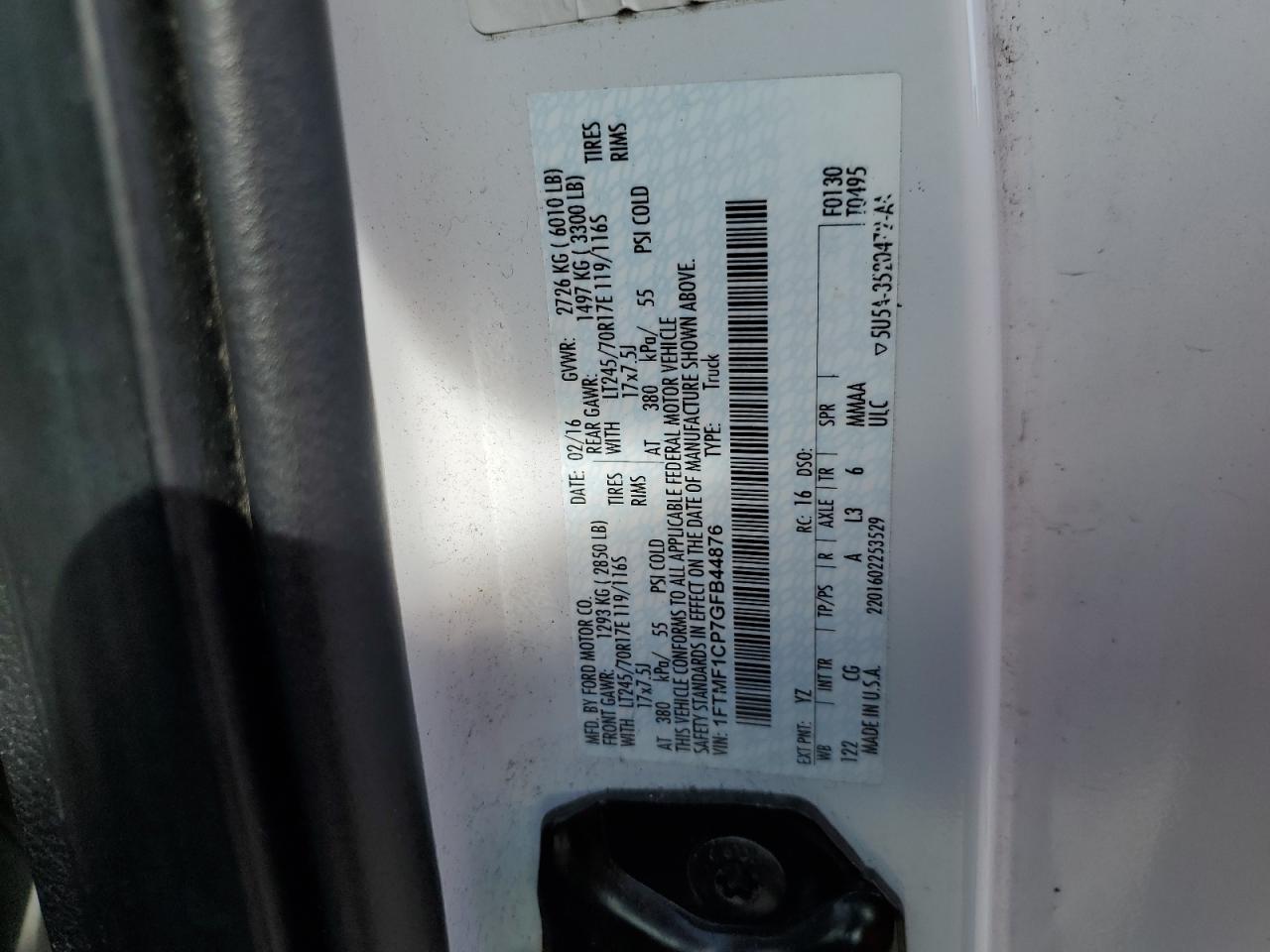 1FTMF1CP7GFB44876 FORD All Models 2016
