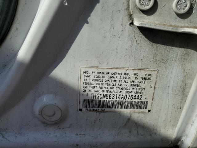 2004 Honda Accord Lx VIN: 1HGCM56314A076442 Lot: 43936164