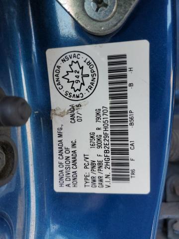 2015 HONDA CIVIC DX 2HGFB2E29FH051707