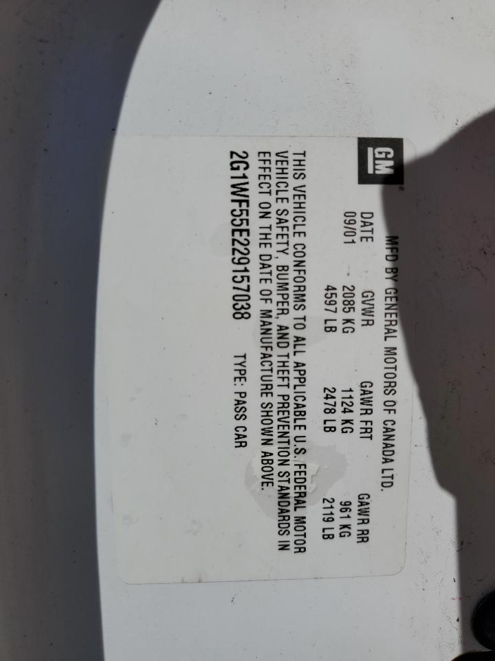 2G1WF55E229157038 2002 Chevrolet Impala