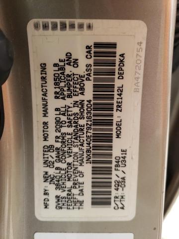 2009 Toyota Corolla Base VIN: 1NXBU40E79Z163004 Lot: 45069874