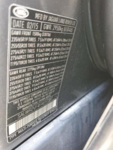 2015 LAND ROVER RANGE ROVE SALWR2VF4FA617387
