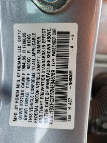 2017 HONDA CIVIC LX 19XFC2F52HE046769
