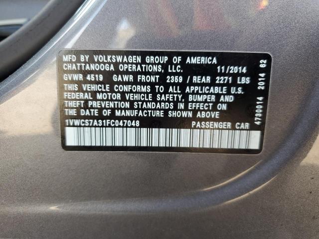 2015 VOLKSWAGEN PASSAT SEL 1VWCS7A31FC047048