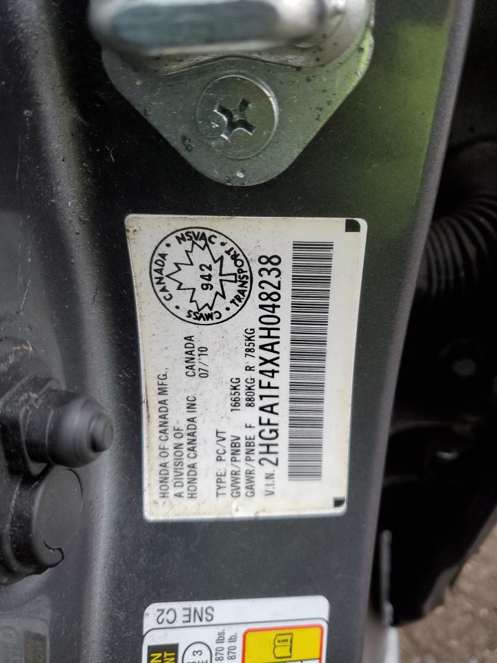 2HGFA1F4XAH048238 2010 Honda Civic Dx-G