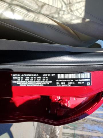 2017 ALFA ROMEO GIULIA TI ZARFAEEN1H7557789
