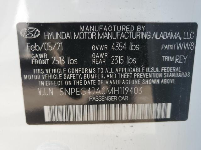 5NPEG4JA0MH119403 | 2021 Hyundai sonata se