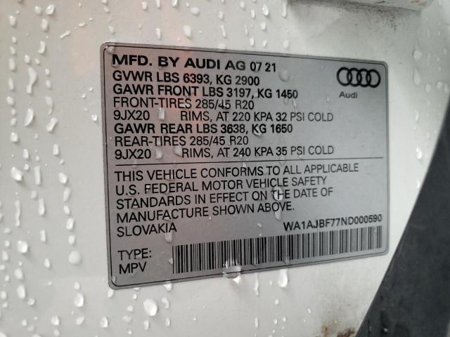 VIN WA1AJBF77ND000590 2022 Audi Q7, Premium no.13