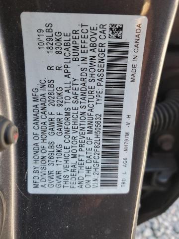 2020 HONDA CIVIC SPOR 2HGFC2F82LH505632