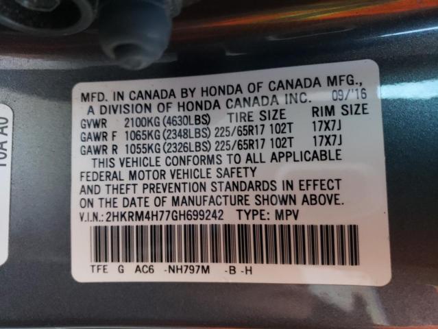 2016 HONDA CR-V EXL 2HKRM4H77GH699242