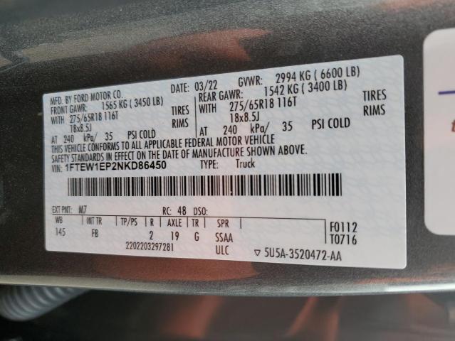 2022 FORD F150 SUPER 1FTEW1EP2NKD86450