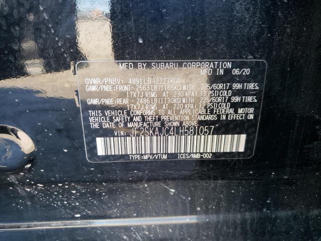 2020 SUBARU FORESTER P JF2SKAJC4LH581057