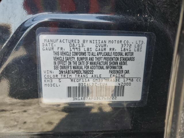 2013 Nissan Sentra S VIN: 3N1AB7AP0DL768222 Lot: 44193484