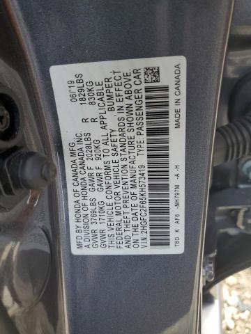 2019 HONDA CIVIC LX 2HGFC2F65KH573419
