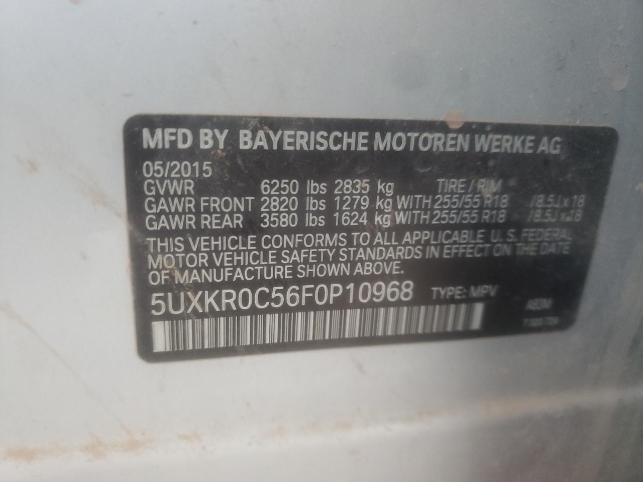 5uxkr0c56f0p10968 5UXKR0C56F0P10968 2015 BMW X5 xDrive35I