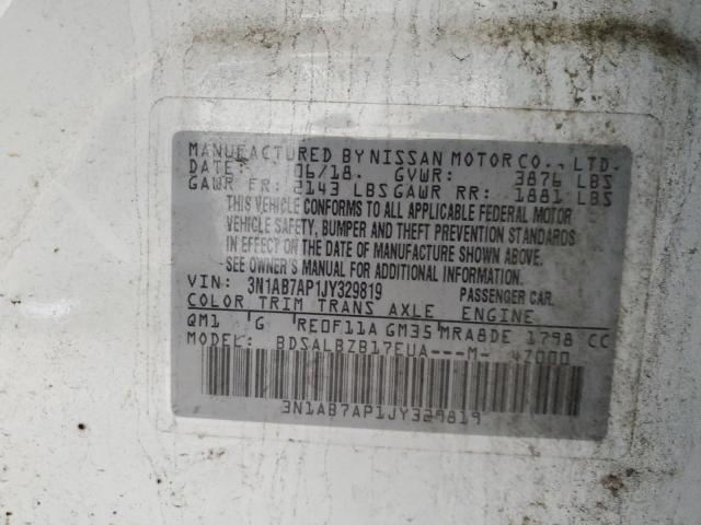 2018 NISSAN SENTRA S 3N1AB7AP1JY329819