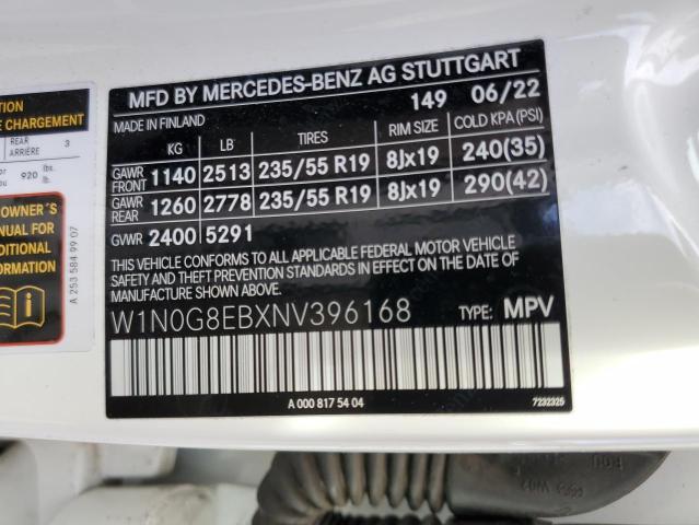 2022 Mercedes-Benz Glc 300 4Matic VIN: W1N0G8EBXNV396168 Lot: 44540654