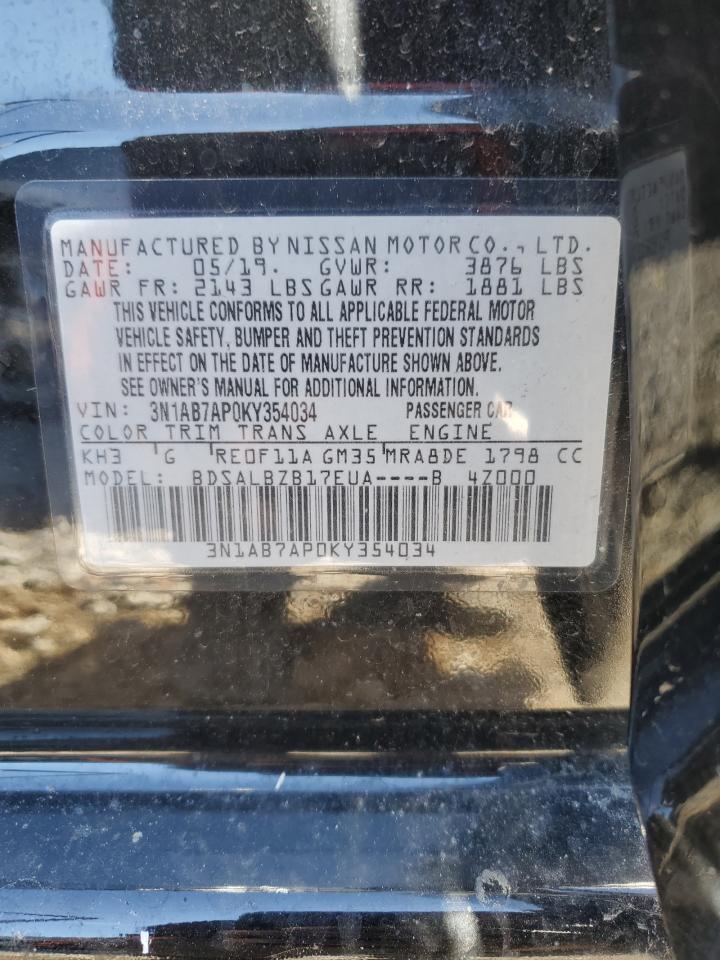 3N1AB7AP0KY354034 2019 Nissan Sentra S