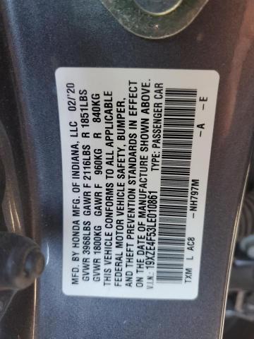 2020 Honda Insight Ex VIN: 19XZE4F53LE010861 Lot: 43081894
