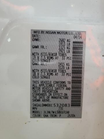 2014 Infiniti Qx60 VIN: 5N1AL0MM0EC532083 Lot: 44973864