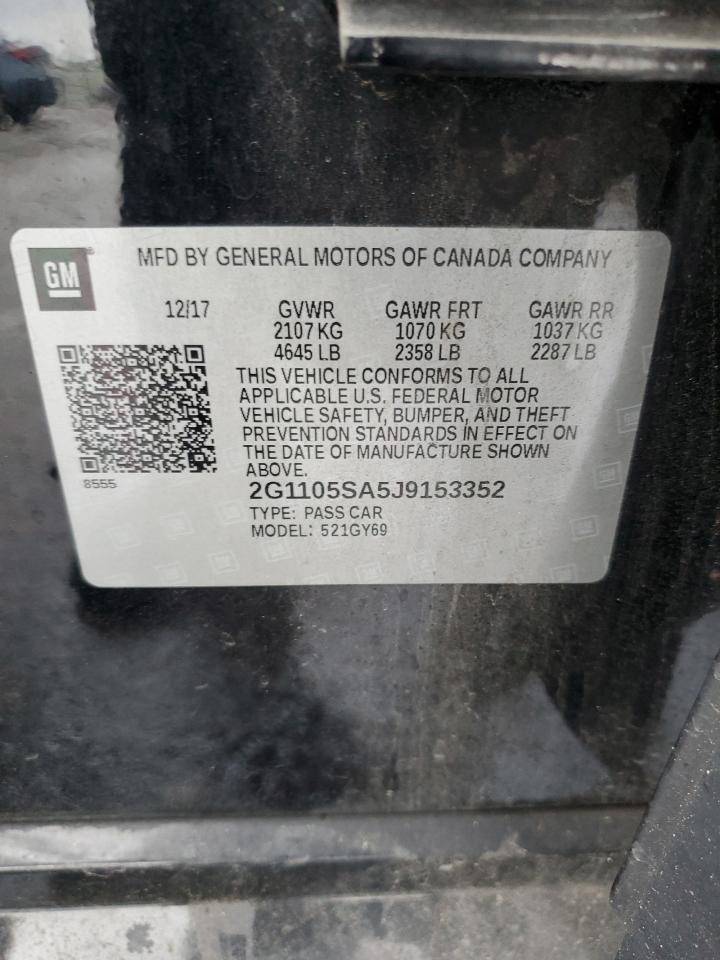 2G1105SA5J9153352 2018 Chevrolet Impala Lt