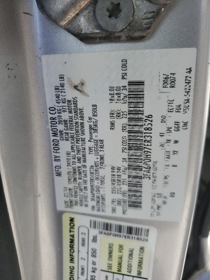 3FA6P0H97ER318526 2014 Ford Fusion Se