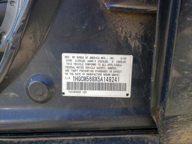 2005 Honda Accord Ex VIN: 1HGCM568X5A149241 Lot: 43289264