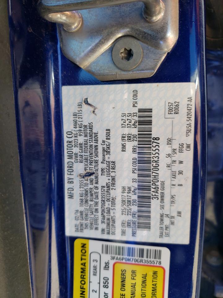 3FA6P0H70GR355578 FORD FUSION 2016