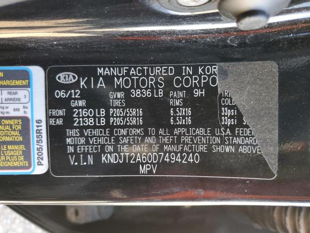 2013 Kia Soul + VIN: KNDJT2A60D7494240 Lot: 42701384