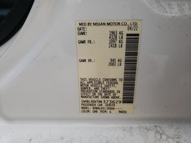 2022 NISSAN ALTIMA SV 1N4BL4DV7NN373629