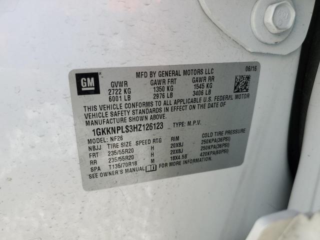 2017 GMC Acadia Denali VIN: 1GKKNPLS3HZ126123 Lot: 41887794